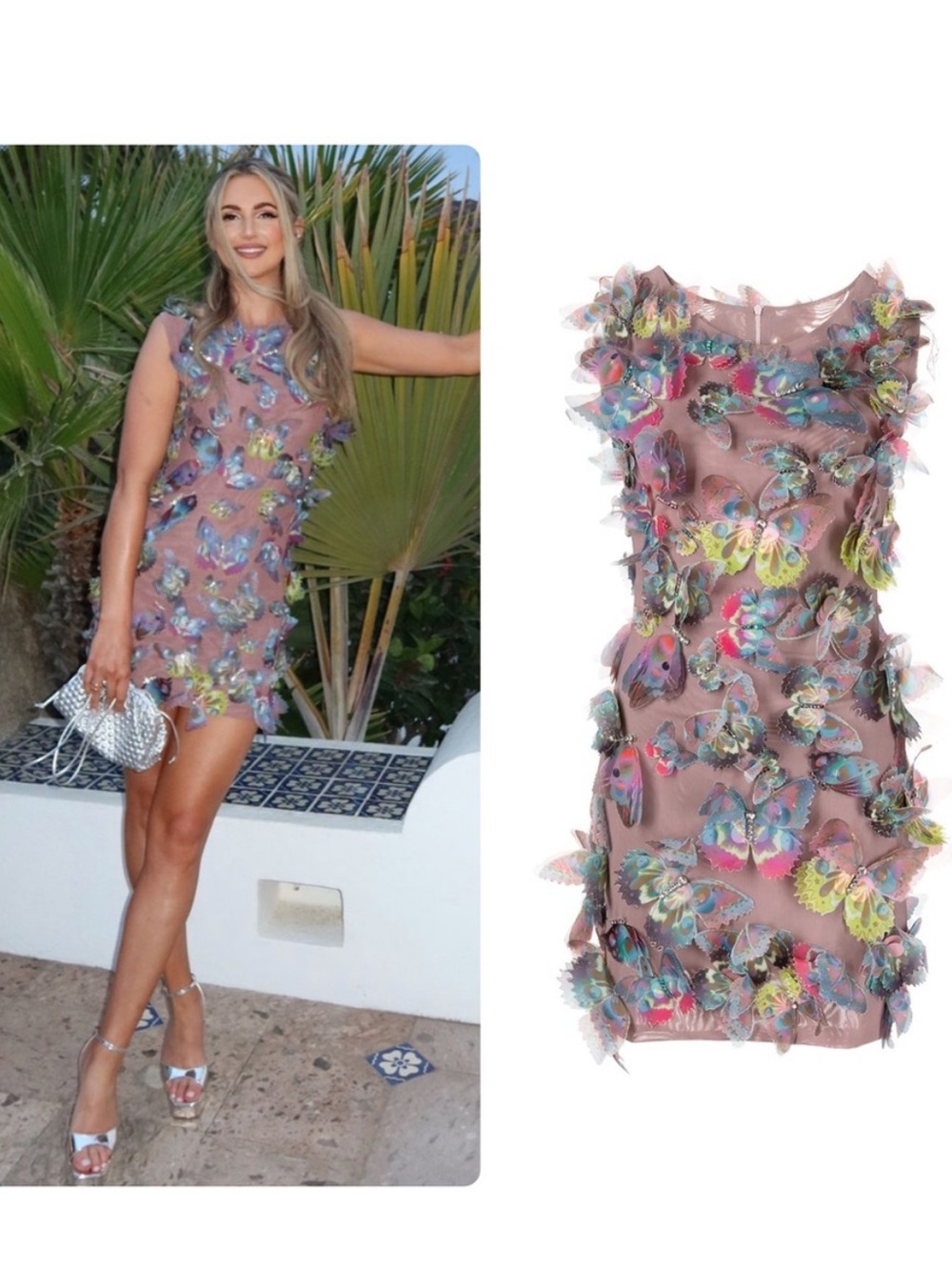 Cynthia Rowley Butterfly Embellished Organza Dress